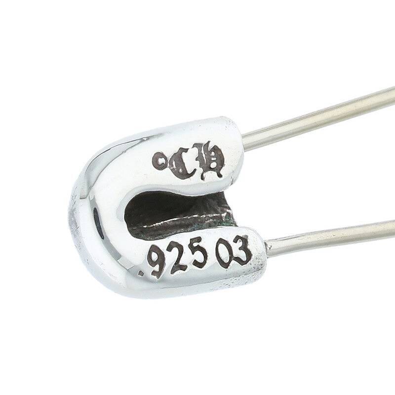 クロムハーツ Chrome Hearts SAFETY PIN SM 1DIA/スモールセーフティピン １ダイヤ/シルバーネックレストップ 中古 SJ02_画像3