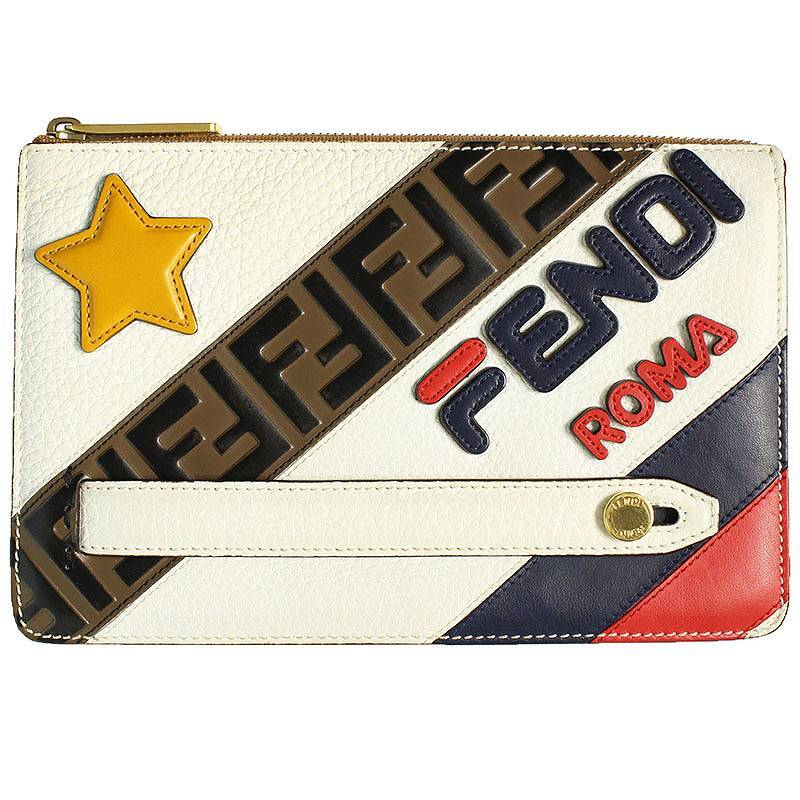 フェンディ FENDI フィラ ロゴレザークラッチバッグ 中古 BS99_画像1