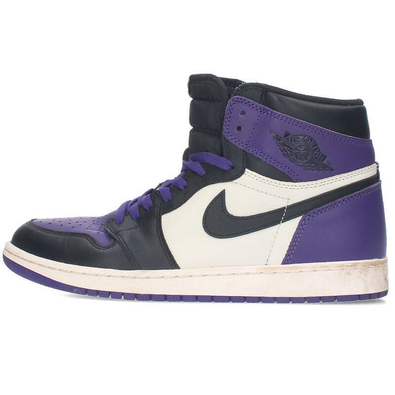 ナイキ NIKE AIR JORDAN 1 RETRO HIGH OG COURT PURPLE 555088-501 28.5cm エア ジョーダン1レトロハイオージースニーカー 中古 BS99_画像1