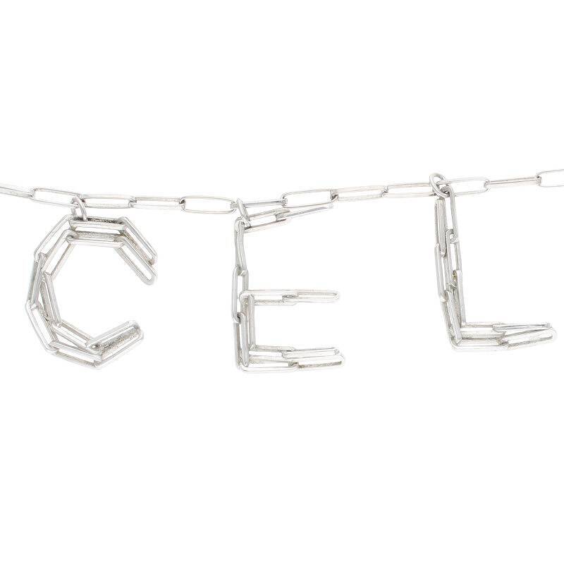 セリーヌバイエディスリマン CELINE by Hedi Slimane 21SS NECKLACE IN SILVER BRASS シルバーネックレス 中古 SB01_画像4