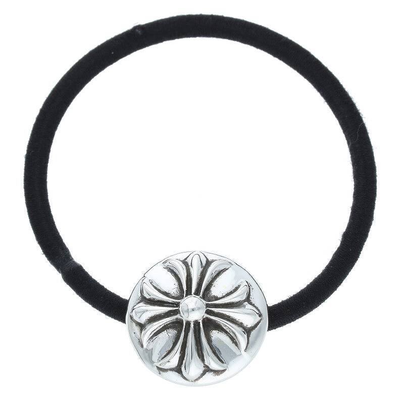 クロムハーツ Chrome Hearts HAIRBAND/クロスボールボタンヘアゴム シルバーコンチョ 中古 NO05_画像1