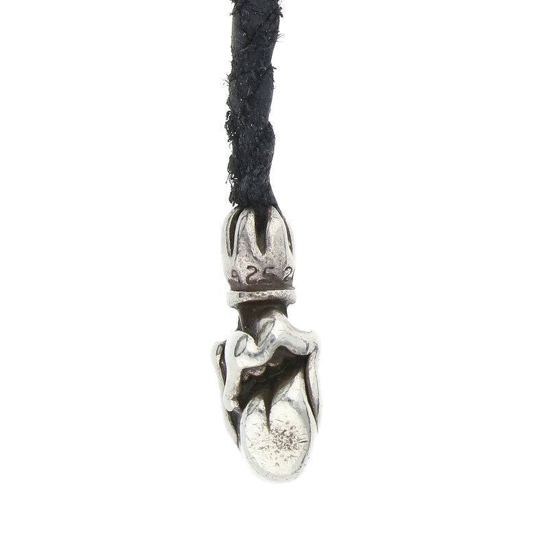 クロムハーツ Chrome Hearts LEATHER BRAID/リップアンドタンレザーブレード シルバーネックレス 中古 SJ02_画像3