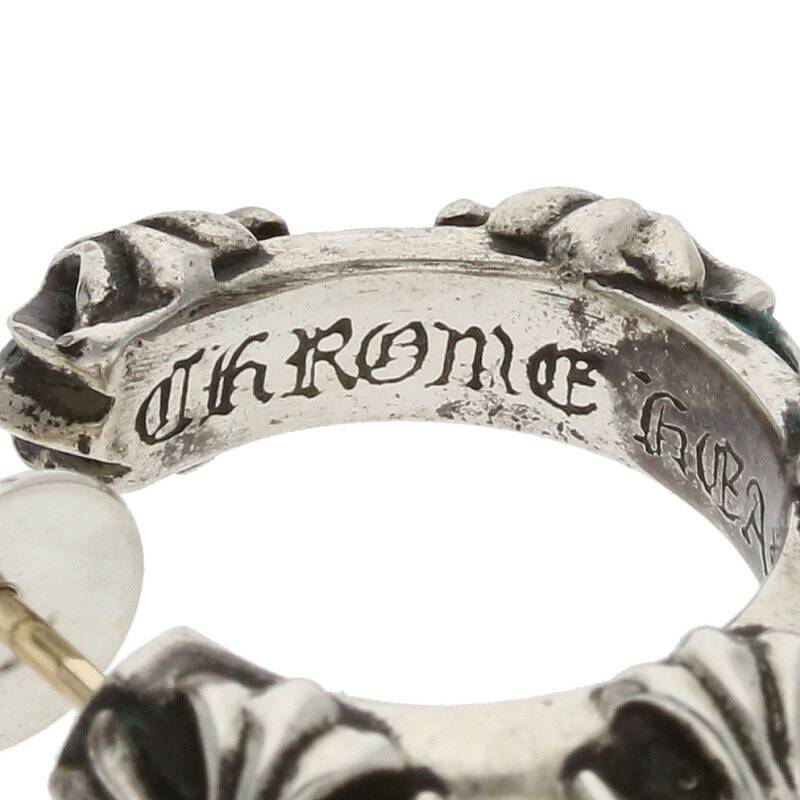 クロムハーツ Chrome Hearts HOOP CROSS SML/クロスバンドフープ シルバーピアス 中古 OM10_画像3