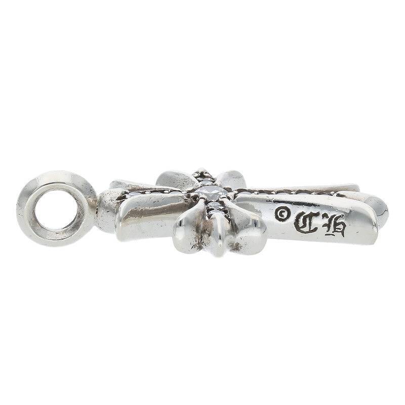 クロムハーツ Chrome Hearts TNY CRSF P/DMND/タイニーファットクロス PAVEダイヤ/ペンダント/シルバーネックレストップ 中古 FK04_画像3