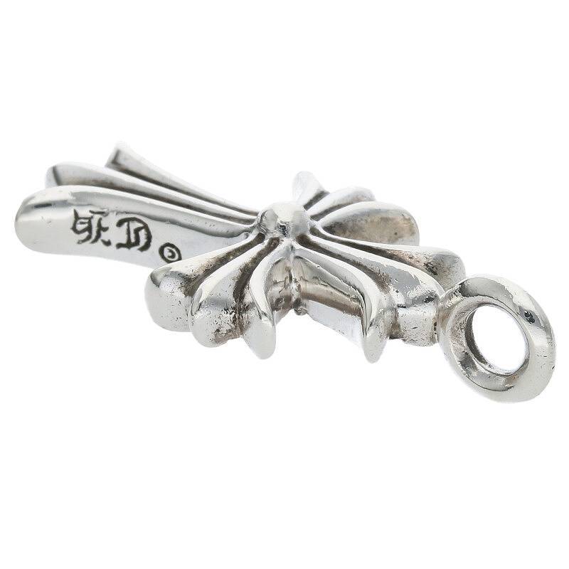 クロムハーツ Chrome Hearts TNY CRSF P/DMND/タイニーファットクロス PAVEダイヤ/ペンダント/シルバーネックレストップ 中古 FK04_画像5