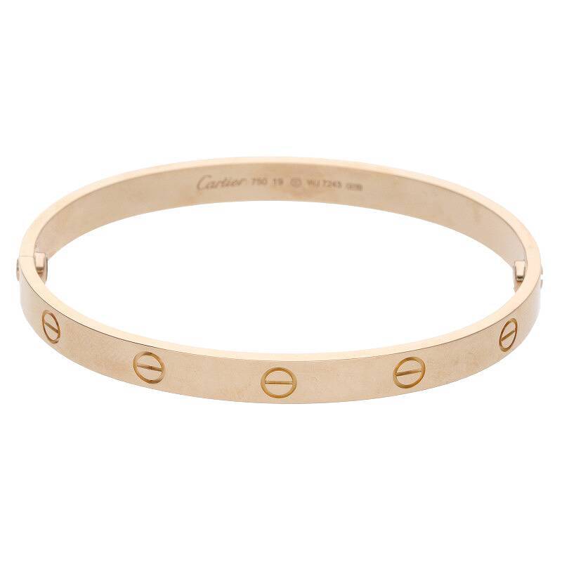 カルティエ Cartier LOVE BRACELET/ラブブレス サイズ:19 K18PG ラブブレスレット 中古 GZ11_画像1