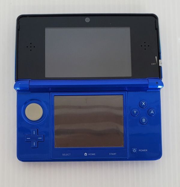 SE3067-0510-34 【現状品】 任天堂 NINTENDO ニンテンドー 3DS CTR-001 コバルトブルー ゲーム機 本体 ACアダプターセット_画像2