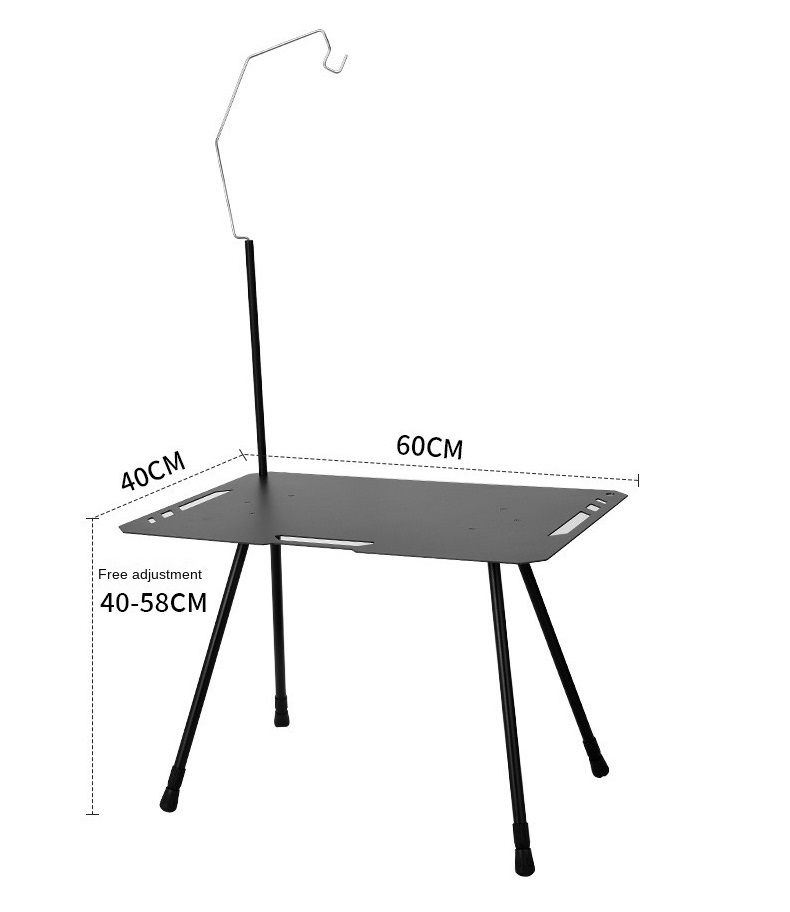 GENERIC OUTDDOR タクティカルソロテーブル サイドテーブル アウトドアテーブル ランタンスタンド付き 収納ケース付き ブラックギア 5_画像9