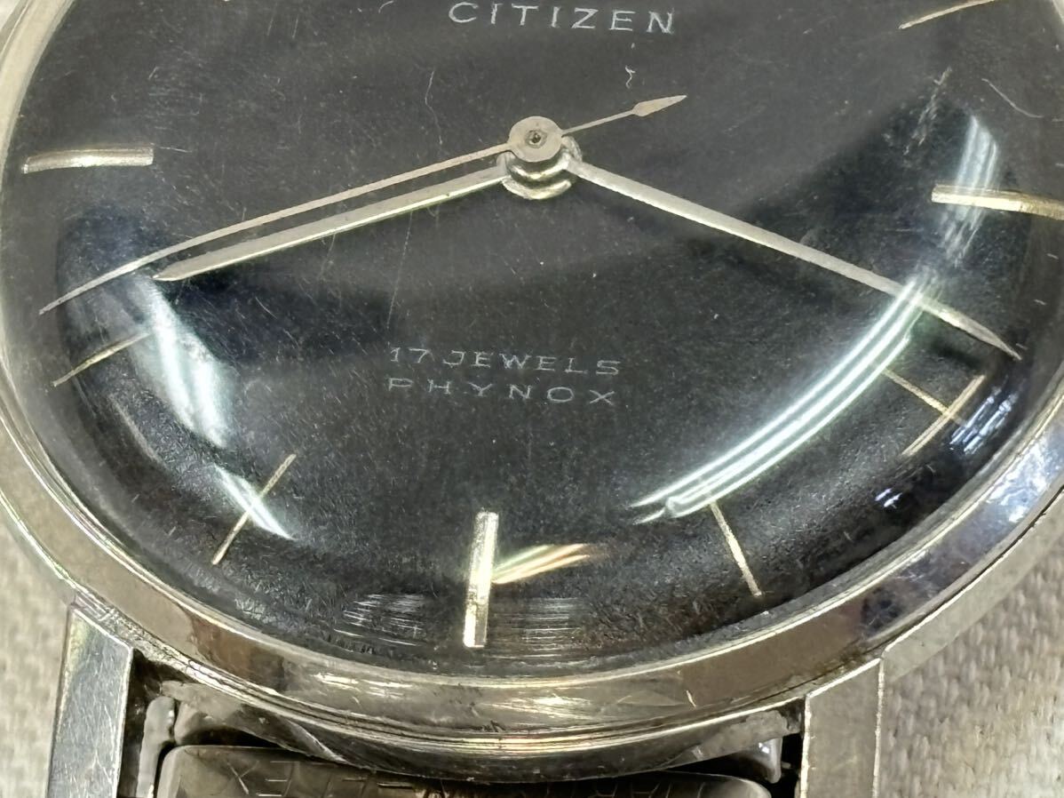 CITIZEN 17石 PHYNOX 14001 S　シチズン 腕時計 黒文字盤　ジャンク品_画像4