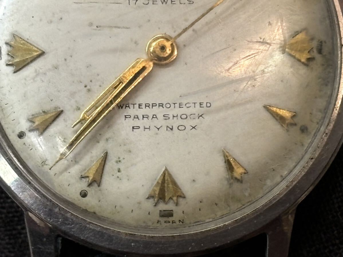 CITIZEN 17石 WATERPROTECTED PARASHOCK PHYNOX 14759 シチズン 腕時計 ジャンク品_画像3