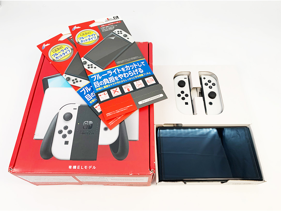 [ beautiful goods ]Nintendo Switch body ( have machine EL model ) HEG-S-KAAAA white extra film 2.