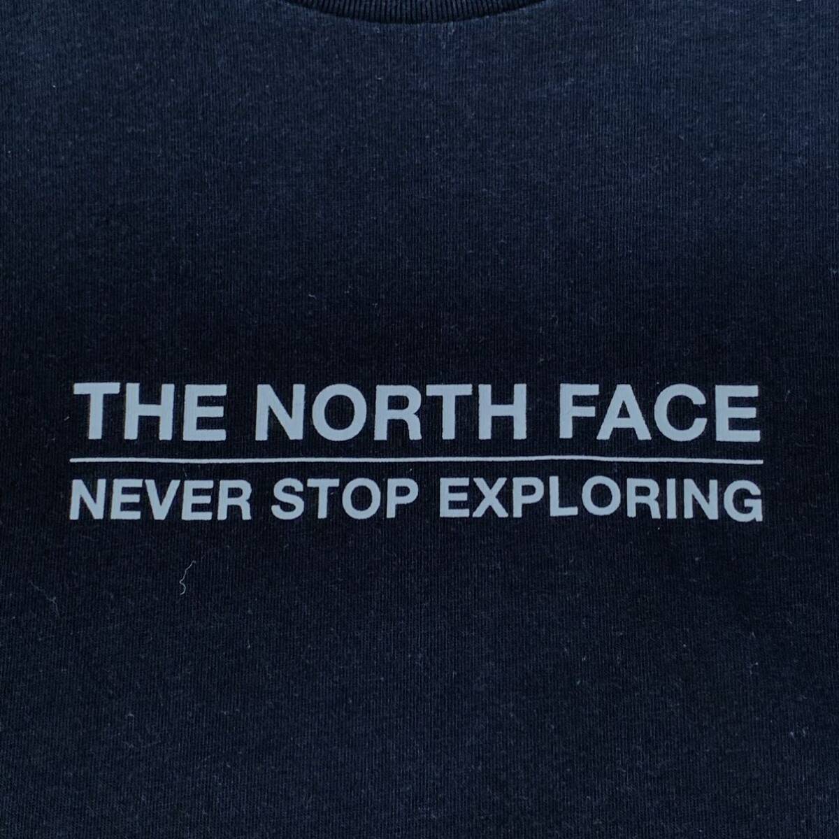 X ▼ 都会のアウトドアウェア '着心地抜群' The North Face ノースフェイス ストレッチ 半袖 ロゴプリント Tシャツ size:M メンズ BLKの画像4
