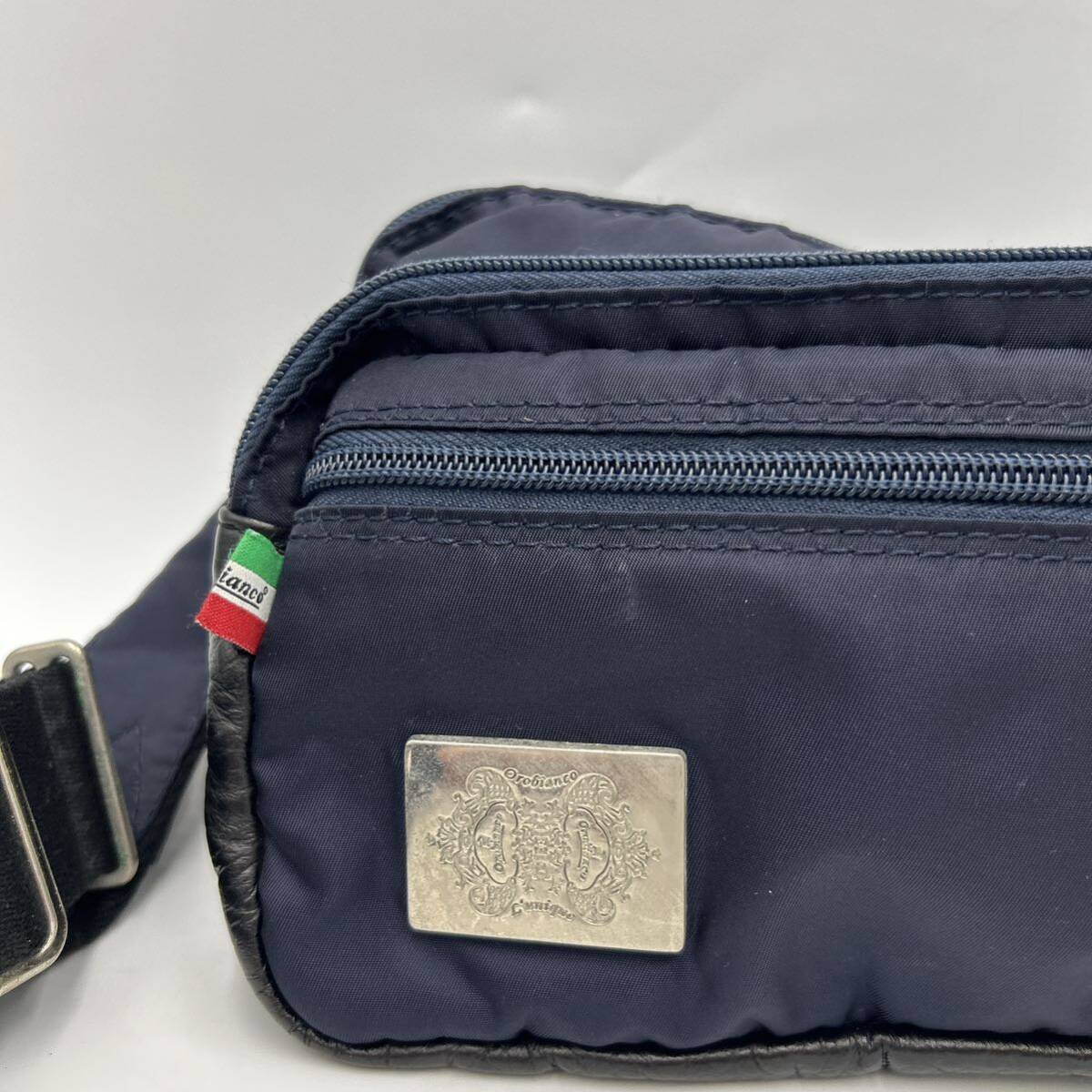 C ■ イタリア製 '高級感溢れる' Orobianco オロビアンコ LIMONTA社製 ウエストバッグ 斜め掛け鞄 ボディバッグ 紳士鞄 ショルダーバッグの画像2