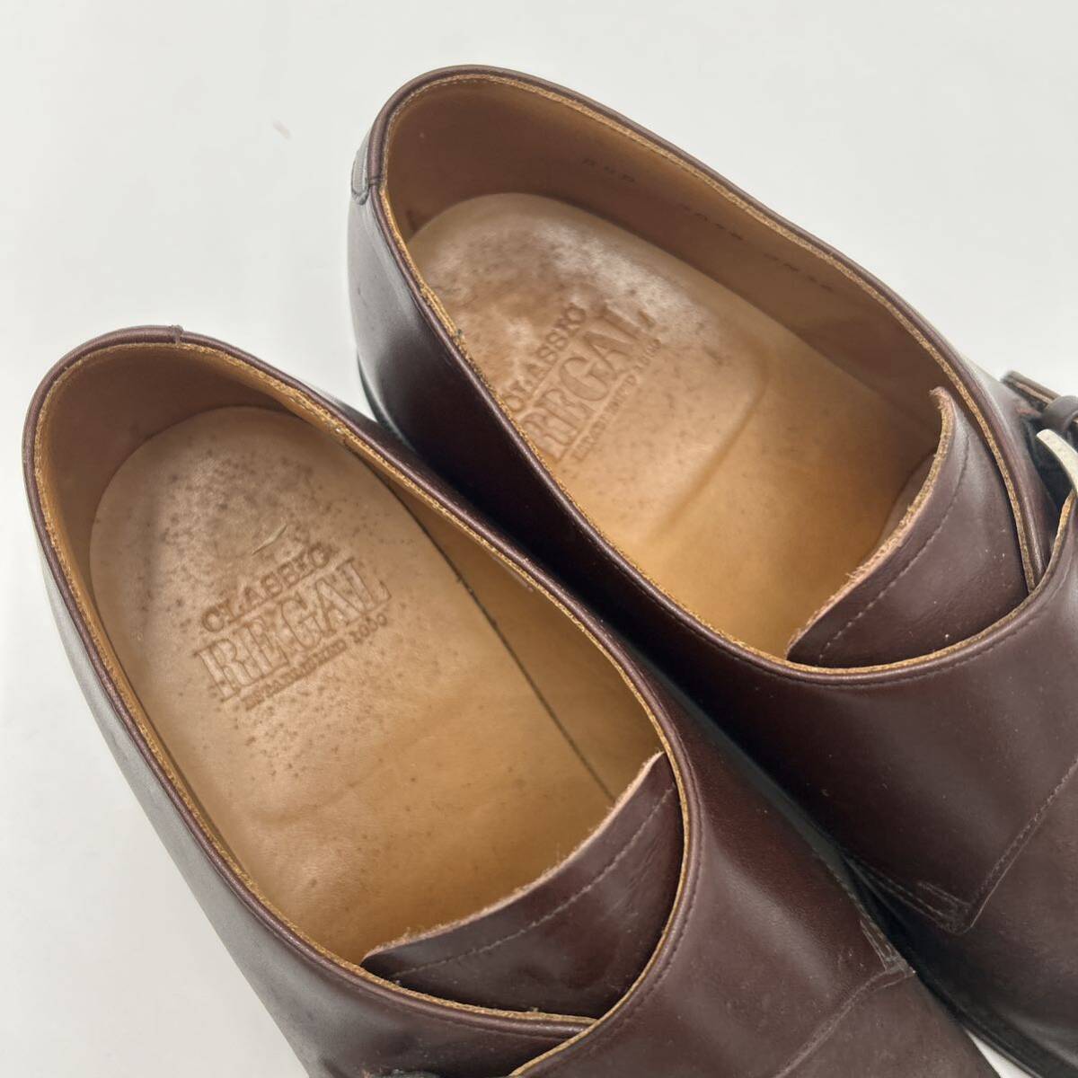 A ■ 洗礼されたデザイン '履き心地抜群' REGAL リーガル 本革 ビジネスシューズ 革靴 モンクストラップ ローファー SIZE:26cm 紳士靴 茶系の画像7