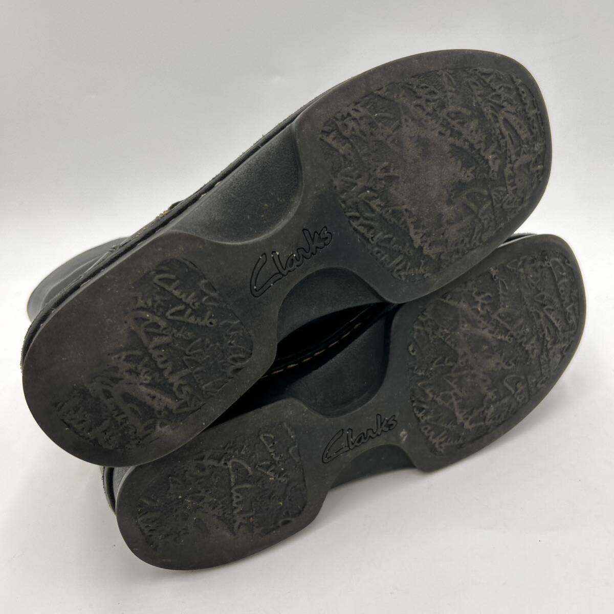 B ■ 極上レザー使用 '履き心地抜群' Clarks クラークス 本革 LEATHER ハイカット ブーツ UK4.5 23.5cm レディース 婦人靴 シューズ 黒系の画像6
