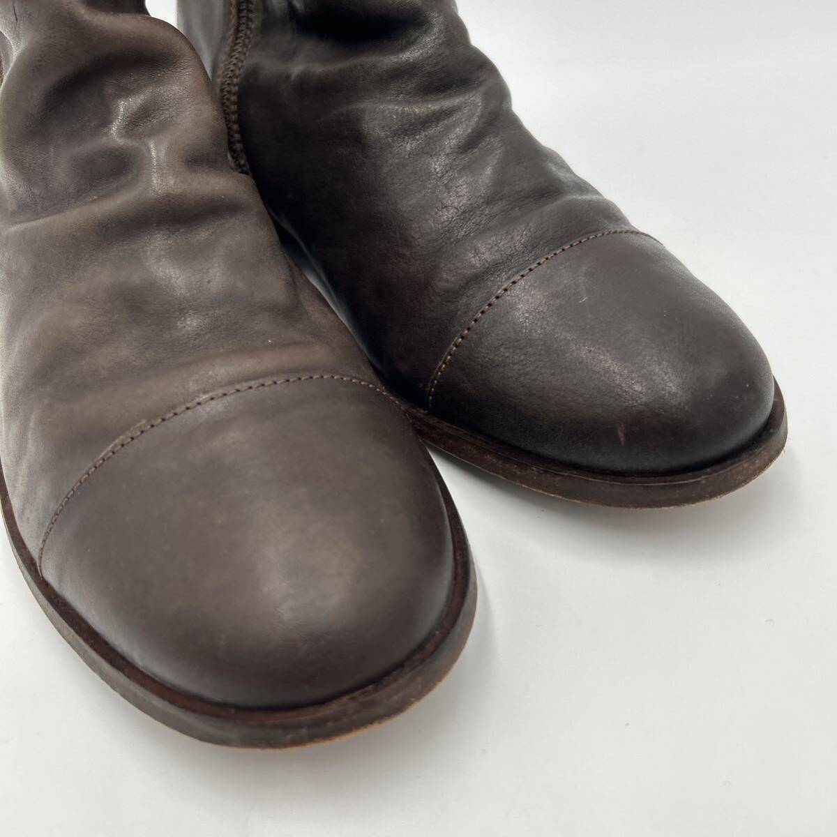 J ■ 極上レザー使用 '人気モデル' CAMPER カンペール 本革 LEATHER サイドジップ ショート ブーツ EU43 27.5cm メンズ 紳士靴 シューズ の画像4