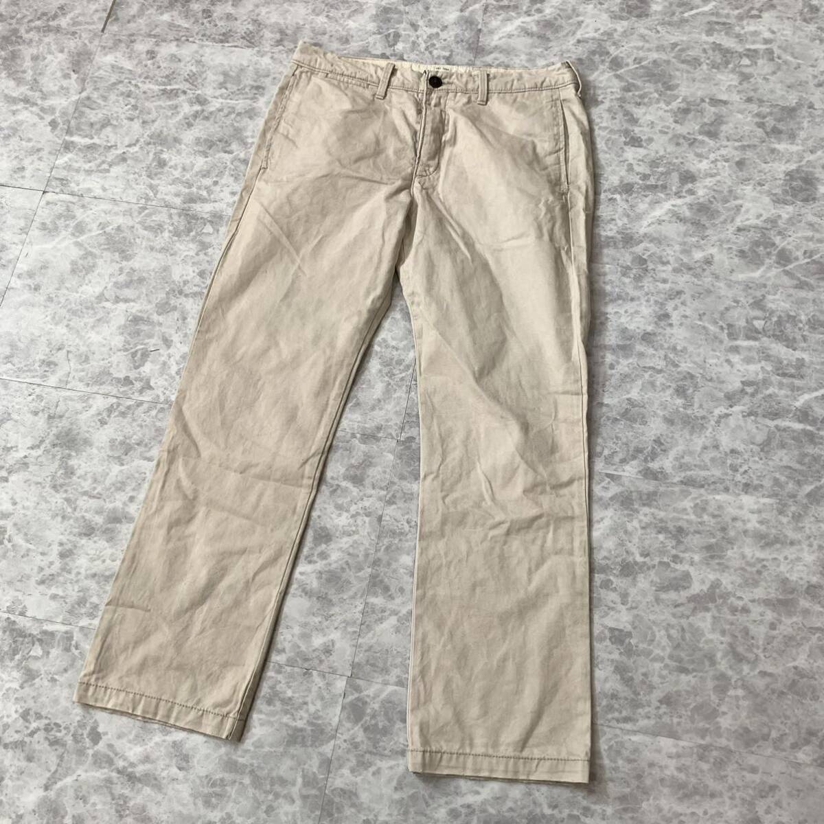 HH ▼ 都会のカジュアルウェア 'ボタンフライ' Abercrombie＆Fitch アバクロンビーアンドフィッチ チノパン ワークパンツ size:32 beige_画像1