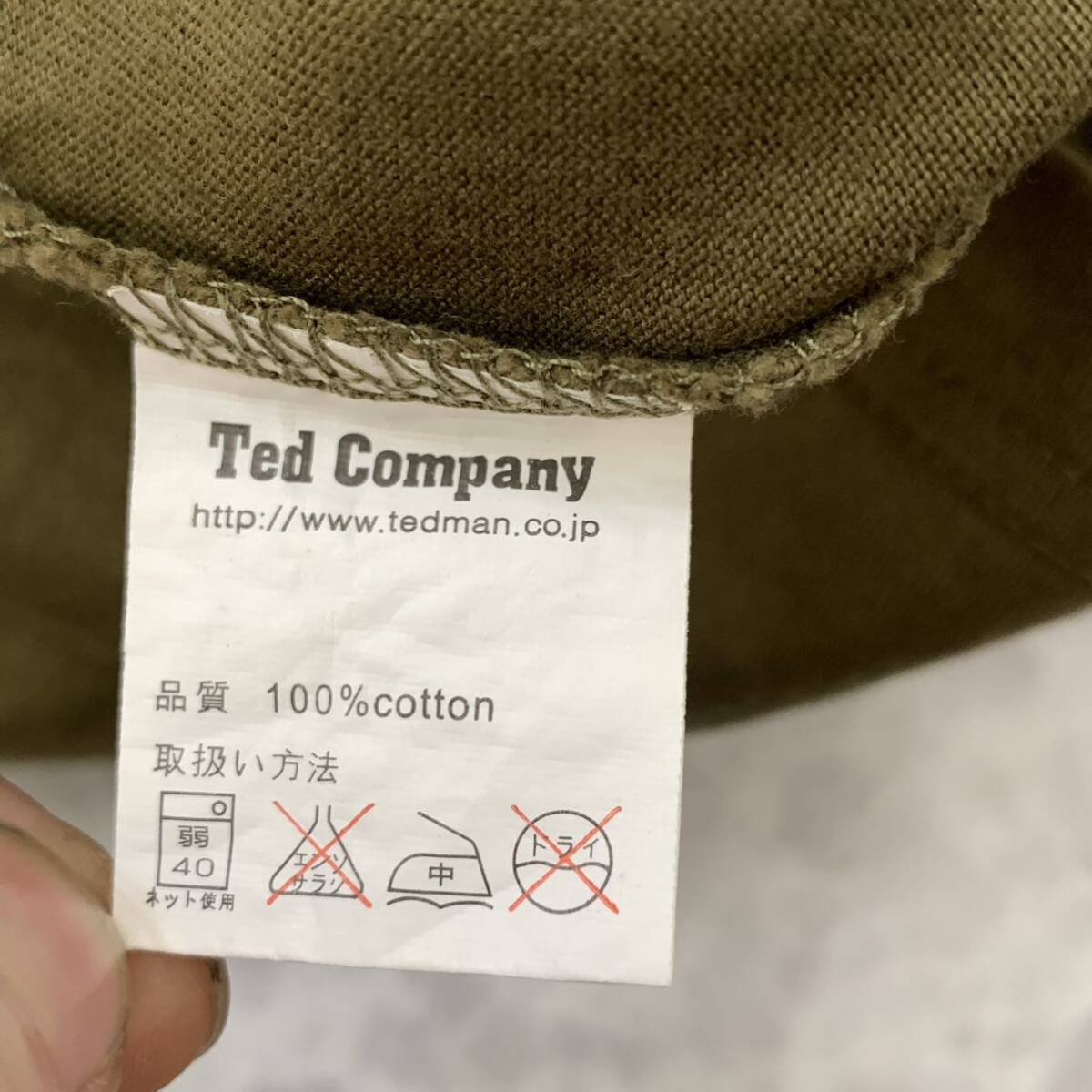 FF▼ 都会のカジュアルウェア '着心地抜群' TED COMPANY テッドカンパニー TEDMAN コットン100% 長袖 Tシャツ / カットソー size:40 カーキ_画像8