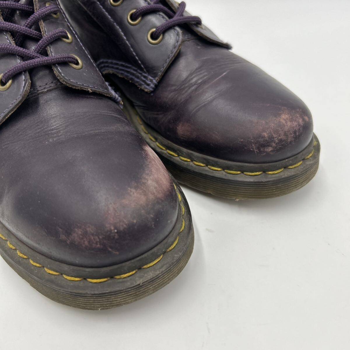 F ■ 極上レザー使用 '人気イエローステッチ' Dr.Martens ドクターマーチン 本革 8EYE レースアップ ブーツ UK6 25cm 紳士靴 シューズ _画像4