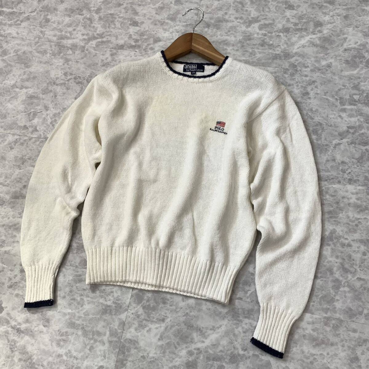 E▼ ビンテージ / 都会のカジュアルウェア Polo by Ralph Lauren ラルフローレン 90s キッズ 長袖 ニット セーター size:170 子供服 男の子_画像1