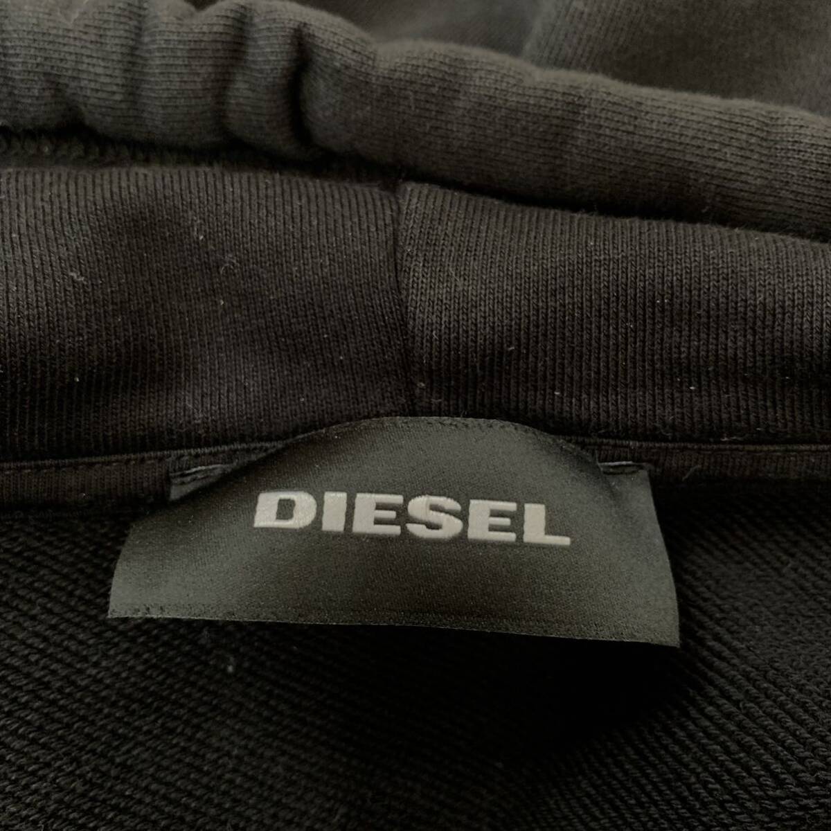 F ▼ 都会のカジュアルウェア '着心地抜群' DIESEL ディーゼル コットン100% スウェット パーカ / フーディ size:XS プルオーバー 上着 BLK_画像7