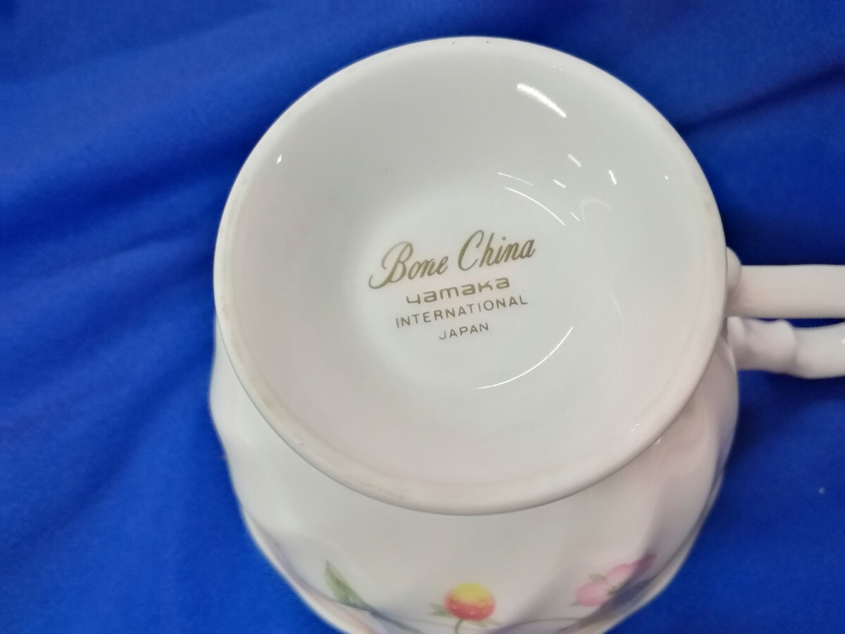 g_t X025 ☆Bone China ボーンチャイナ yamaka INTERNATIONAL JAPAN カップ＆ソーサー 洋食器 陶器_画像10