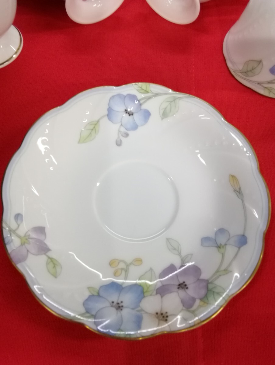 g_t X132 洋食器 NARUMI CHINA(ナルミ チャイナ) カップ&ソーサー 6客 金彩 花柄 洋食器 珈琲/ 紅茶 _画像5