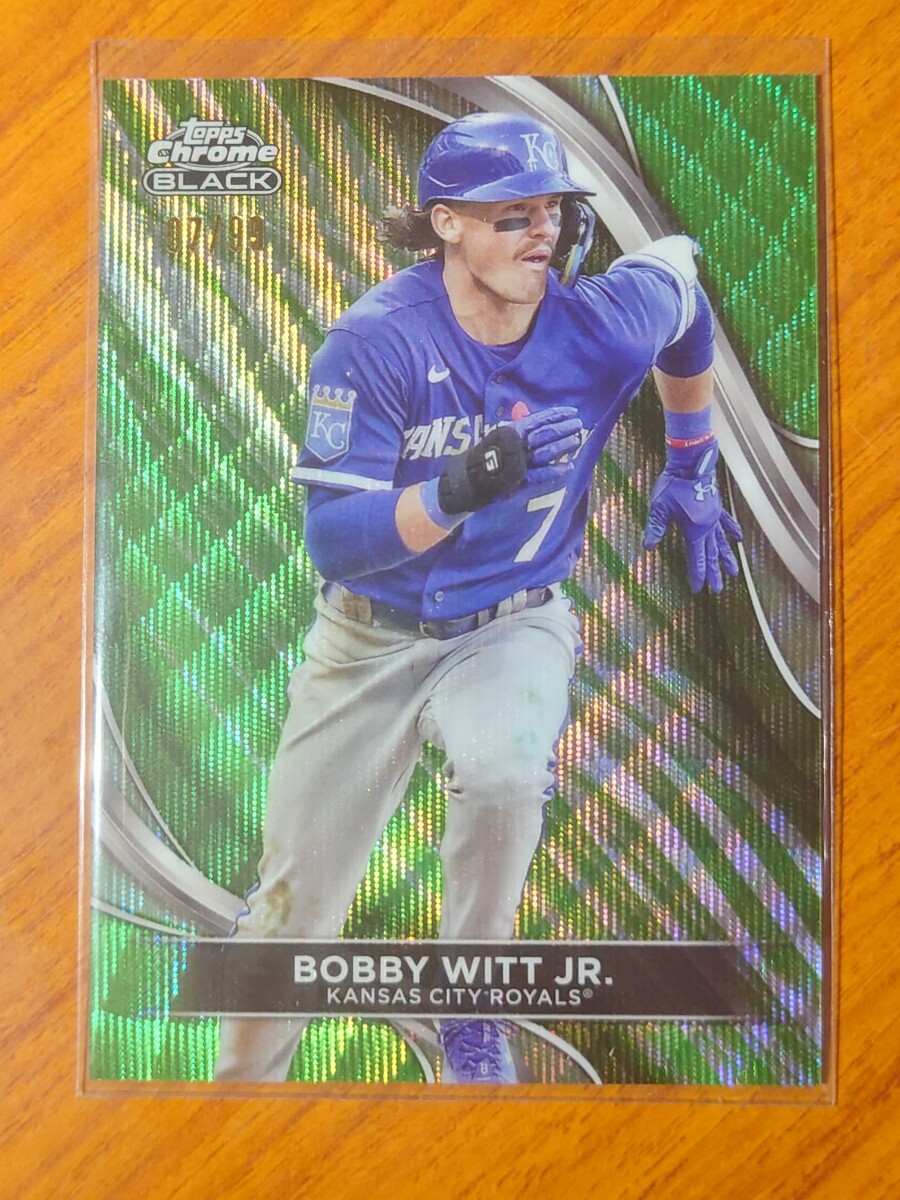 Topps Chrome Black 2024 BOBBY WITT JR. Green Refractor 7/99 ジャージナンバー_画像1