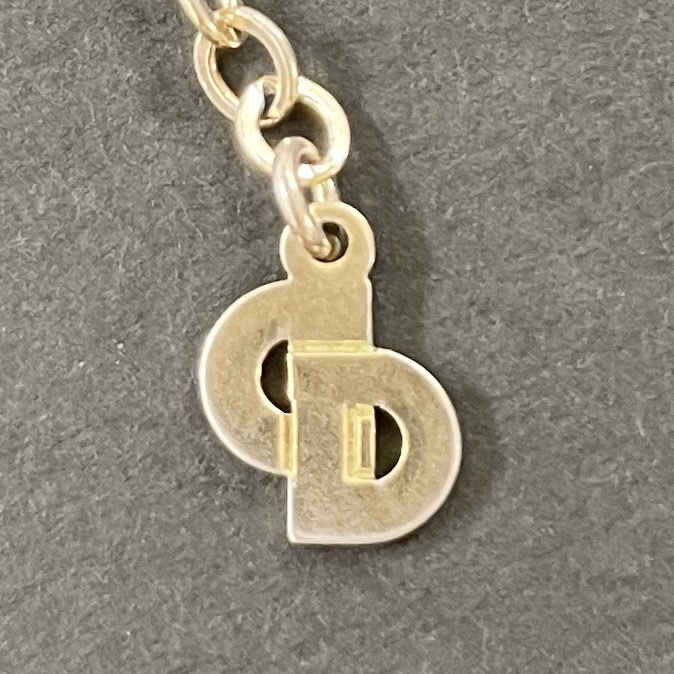 1円〜　Christian Dior ディオール　ネックレス　CDロゴ　ラインストーン　ゴールド　GP　レディース_画像3