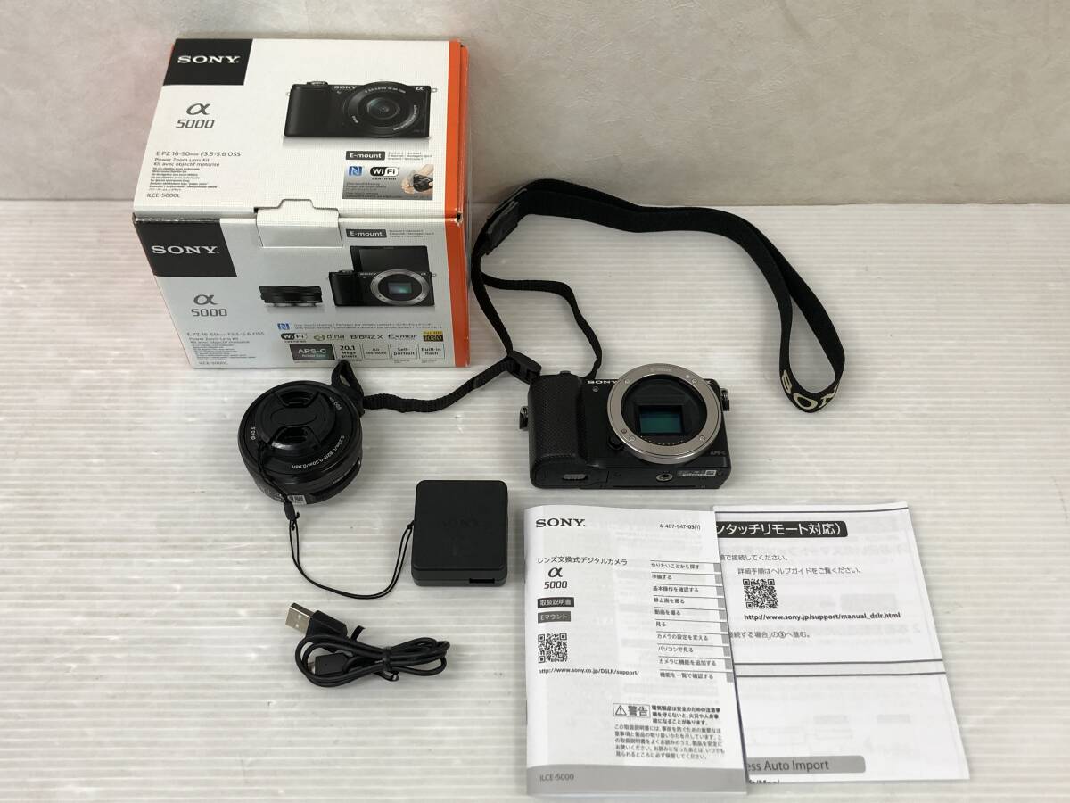 ソニー α5000 パワーズームレンズキット ブラック 中古品 sykdetc074897_画像1