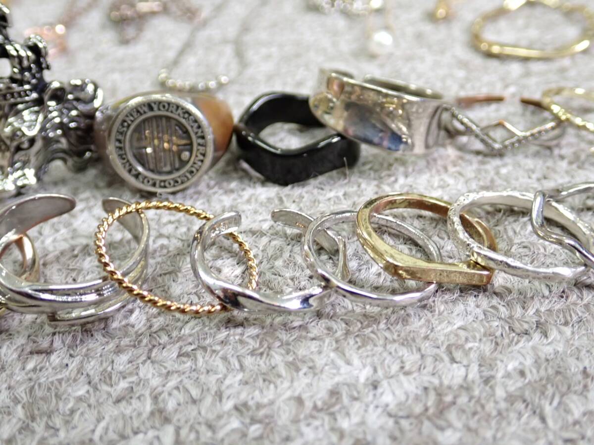  summarize *1 jpy ~* accessory necklace ring bracele iya ring earrings brooch silver Gold color . ornament goods large amount /21439