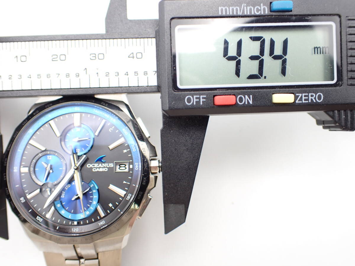 稼働品☆1円～☆CASIO カシオ ソーラー メンズ腕時計 OCEANUS オシアナス 0CW-S5000 クロノ マルチバンド6 Bluetooth/26490-38_画像6