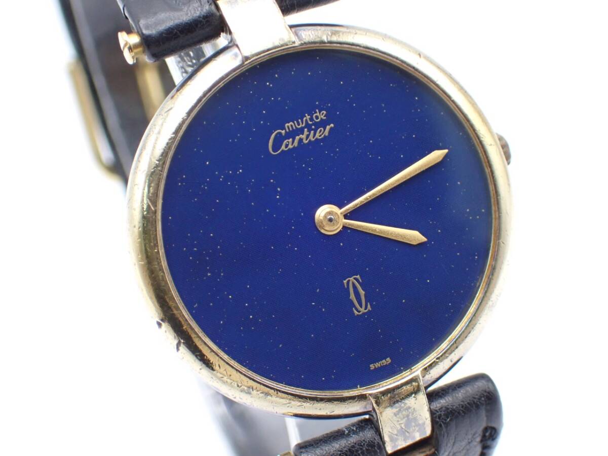 1 jpy ~*Cartier Cartier QZ lady's wristwatch Must Vendome verumeiyu17-021041 925 stamp entering round /79816-57