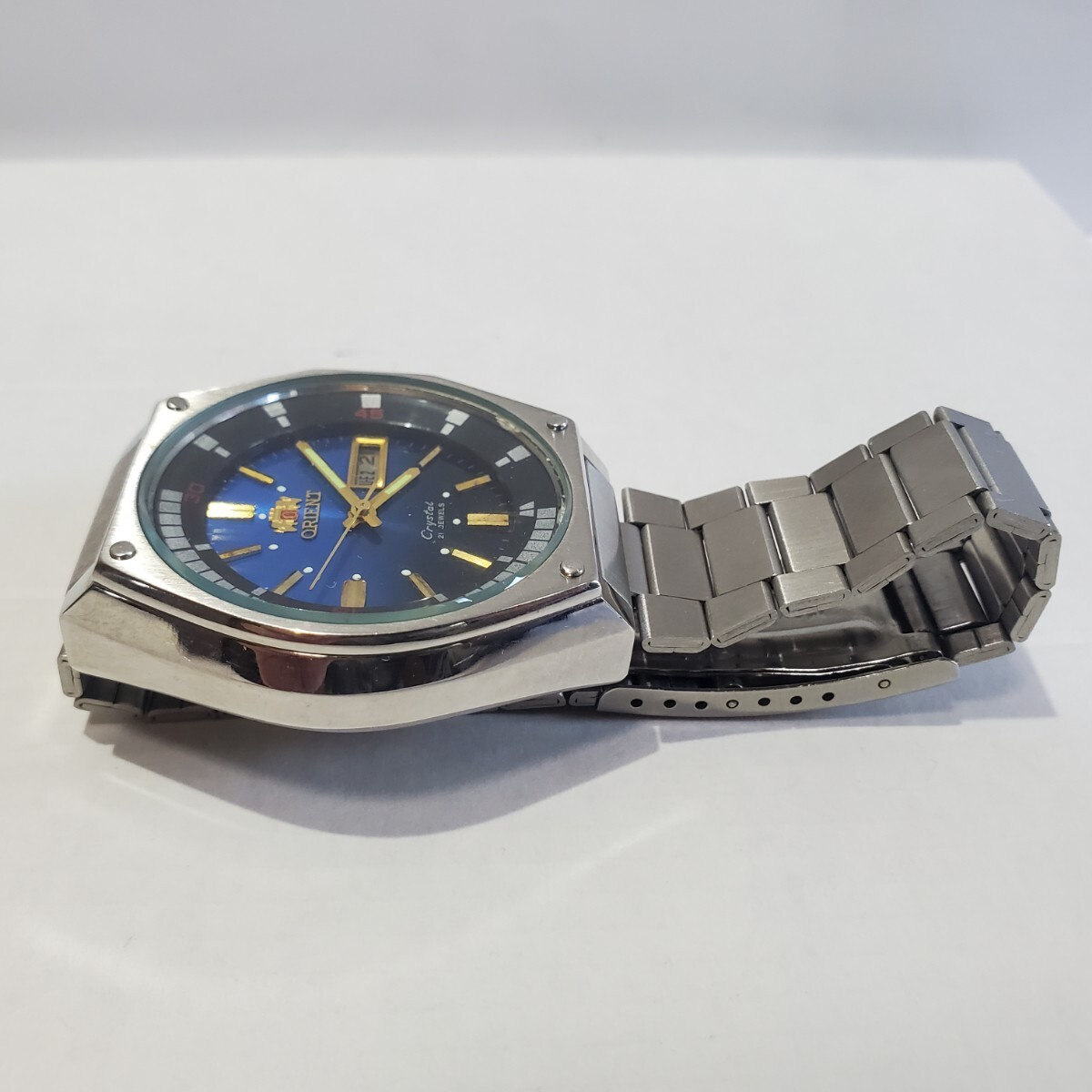 ORIENT オリエント クリスタル 腕時計「機械式 自動巻き メンズサイズ 稼動品 程度良」 箱、取説なし 318_画像3