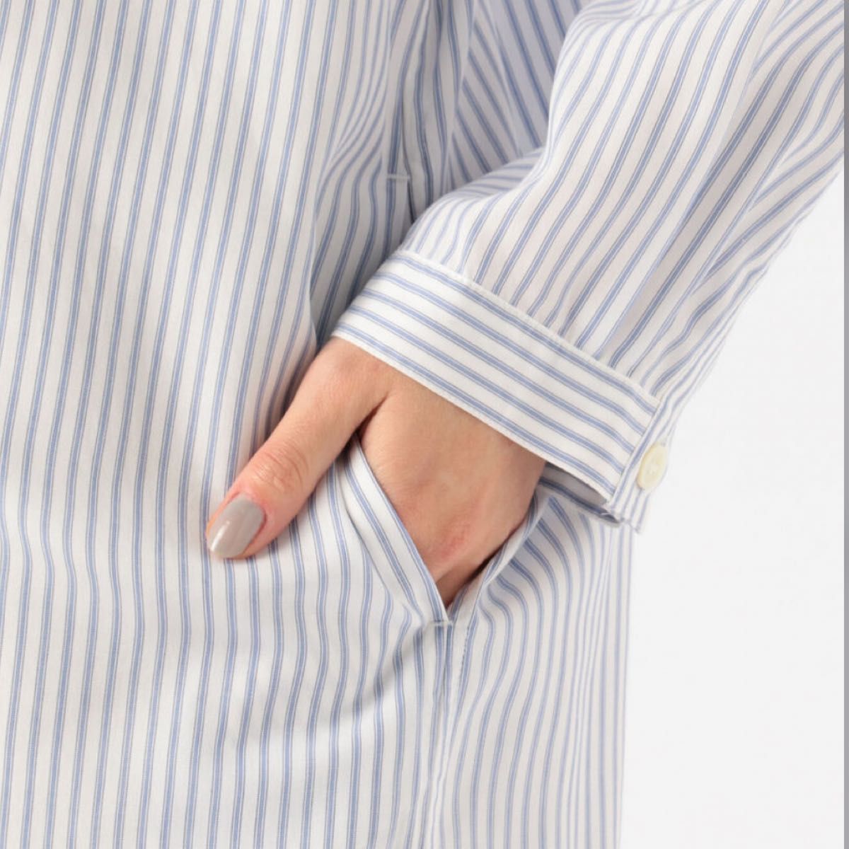 GALERIE VIE 美品 セルロースブロード バンドカラーシャツ GALERIE VIE 美品 セルロースブロード バンドカラーシャツ
