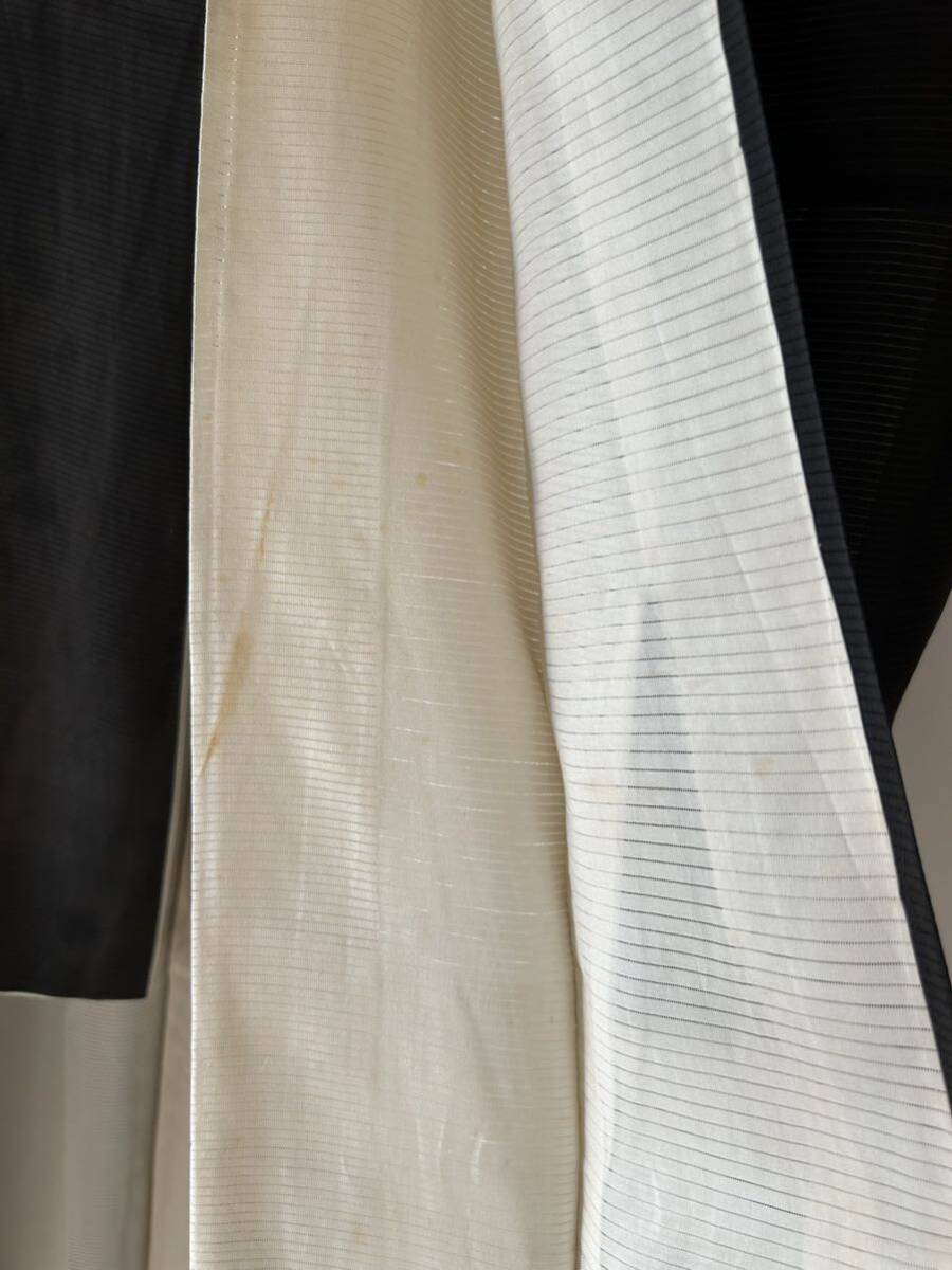 ◆アンティーク着物 千鳥 黒留袖◆ 波千鳥 水車 正絹 絽 夏着物 フォーマル 刺繍 アンティークコレクションの画像10