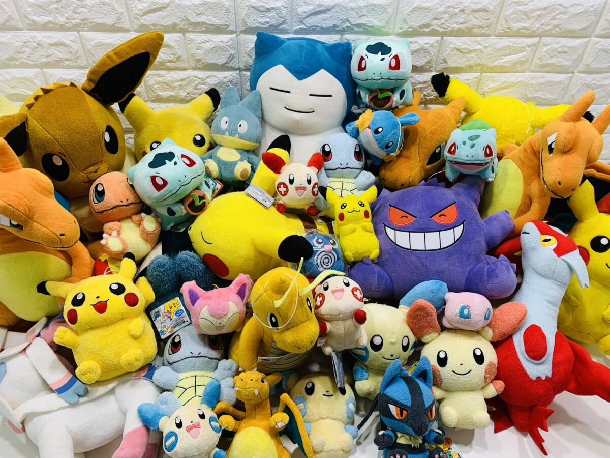 176*160 size fully 1 jpy ~ Pokemon Pocket Monster Pokemon limitation rare goods miscellaneous goods soft toy large amount that time thing Cara together set 