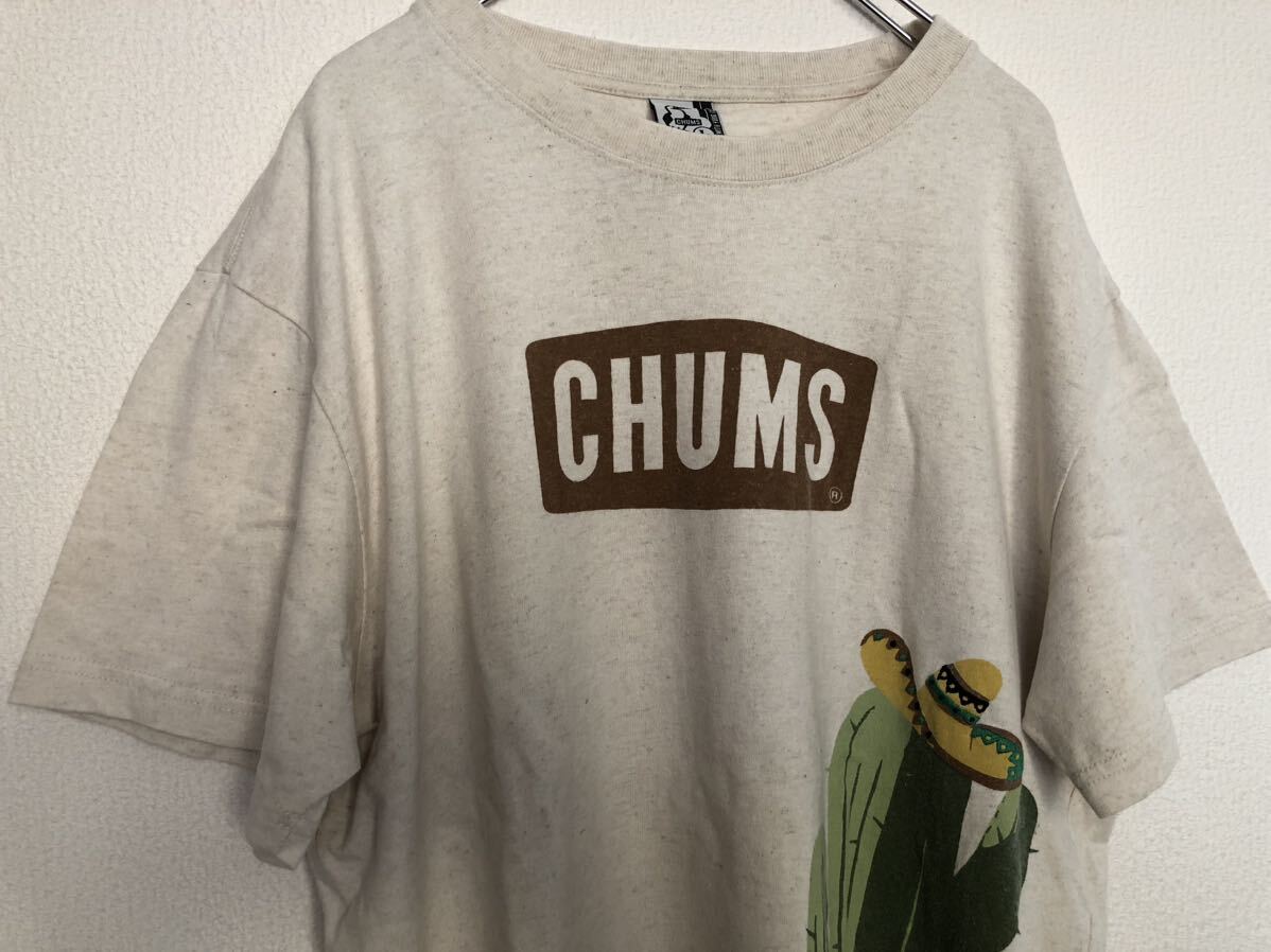 CHUMS チャムス 刺繍 プリントTシャツ サボテン コットンリネン_画像3