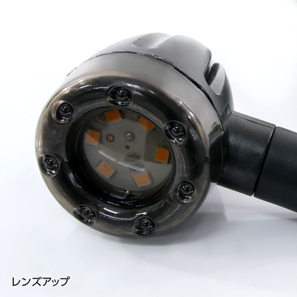 GB250クラブマン マグナ LED ブレット ウインカー ブレーキ テール ランプ 砲弾型 アメリカン スモーク ブラック 2個 セット 汎用 バイク_画像3