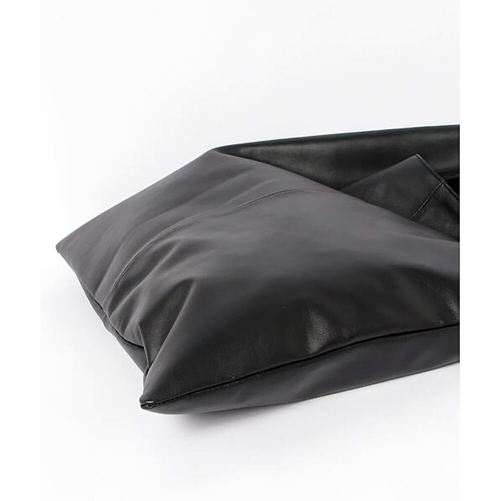 【nanca / ナンカ】real leather marche tote bag -Black- / リアルレザー 本革 牛革 マルシェ トート バッグ ブラック 黒_画像5