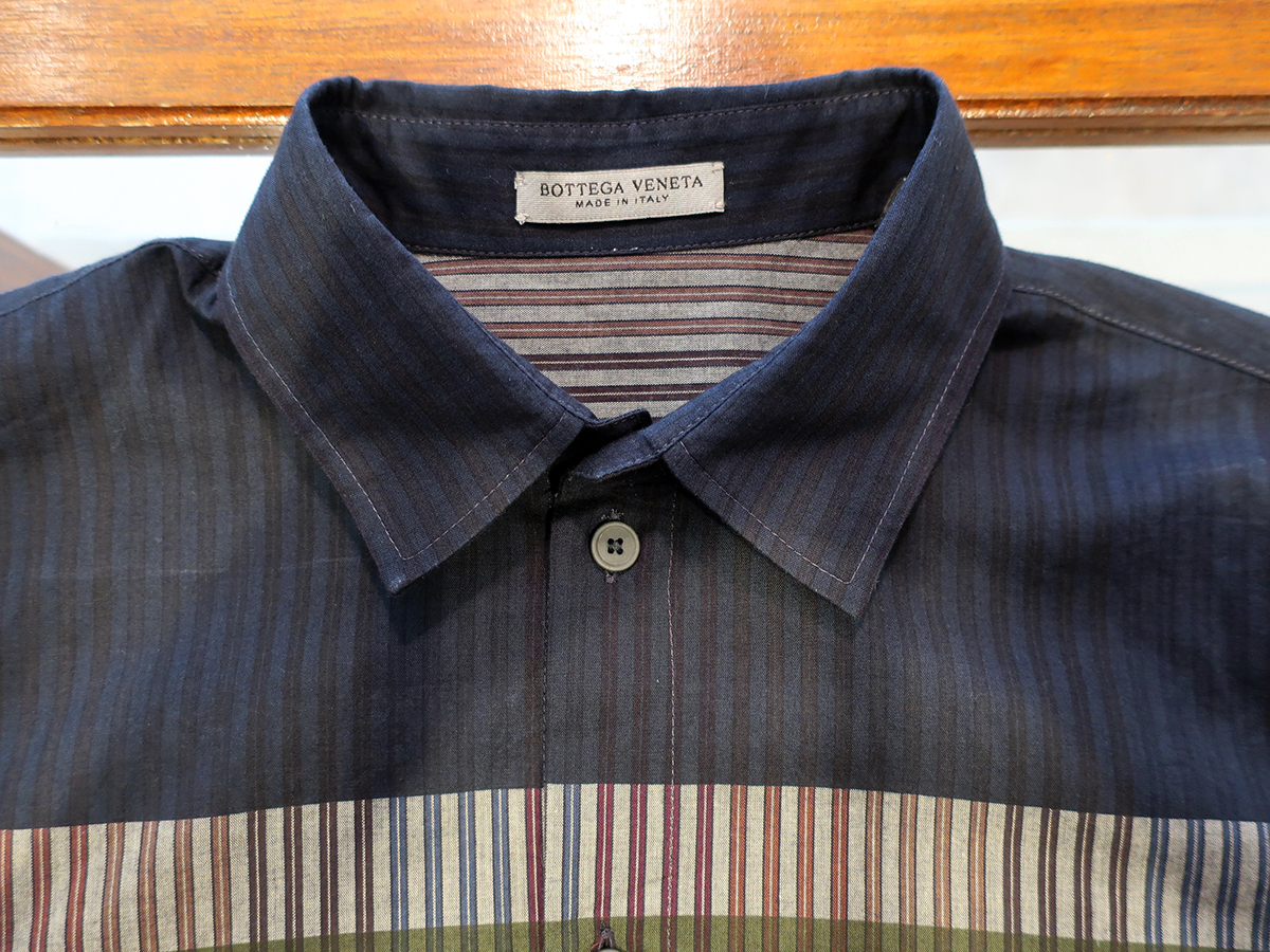 BOTTEGA VENETA 美品 マルチストライプ シャツ / ボッテガヴェネタ 長袖 shirts ヨーク切替 イタリア製 Made in ITALY