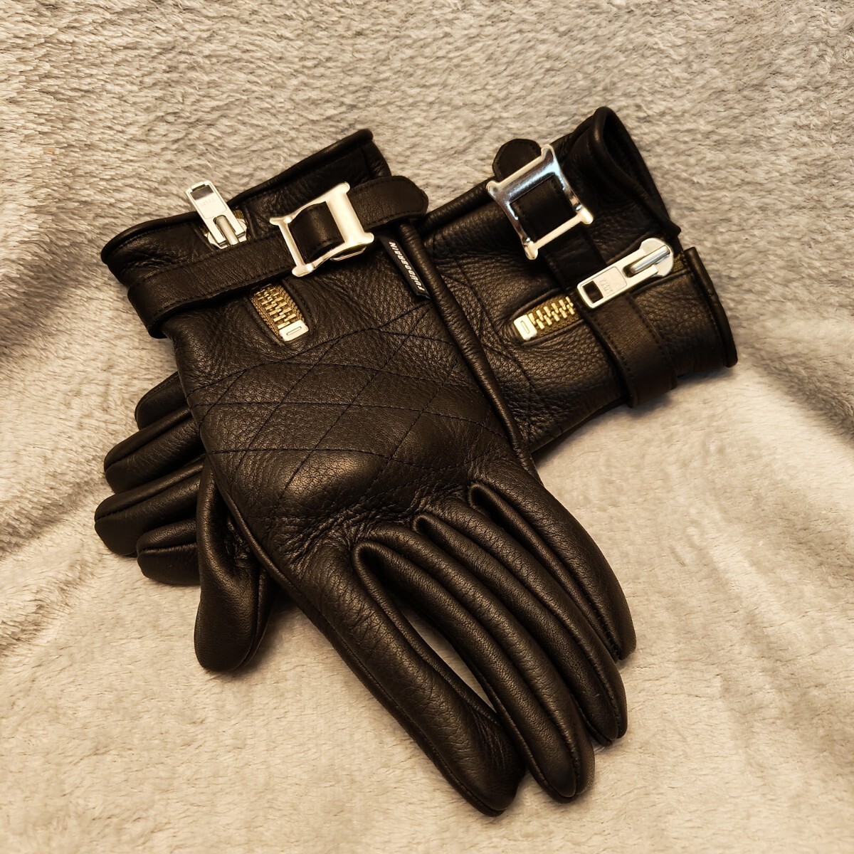 FUUDOBRAIN製 LEATHER GAUNTLET グローブ 革手袋 ガントレット : punk crust blackmeans peel&lift belstaff フウドブレイン の画像1