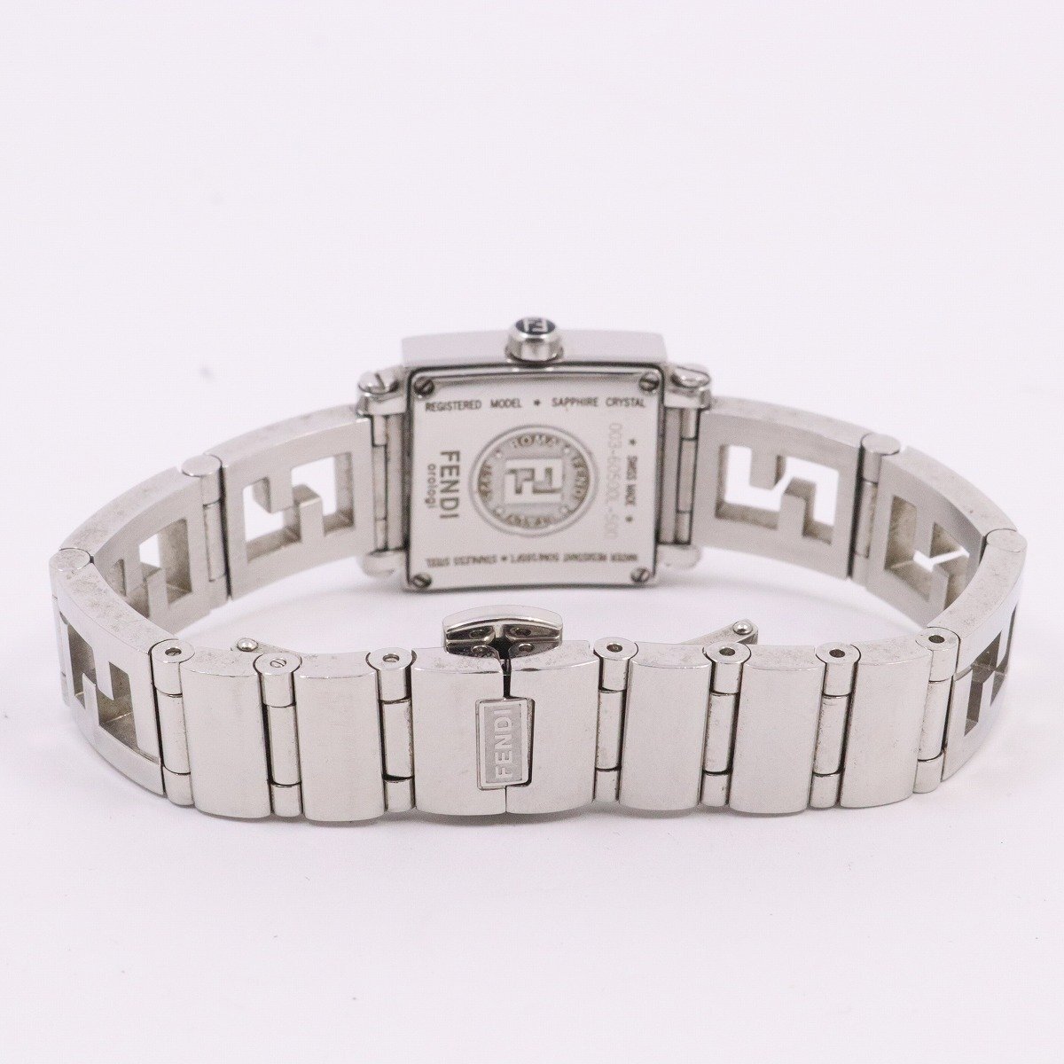  Fendi 60500Lk Ad ro Mini quartz lady's wristwatch black × shell face original SS belt [... pawnshop ]