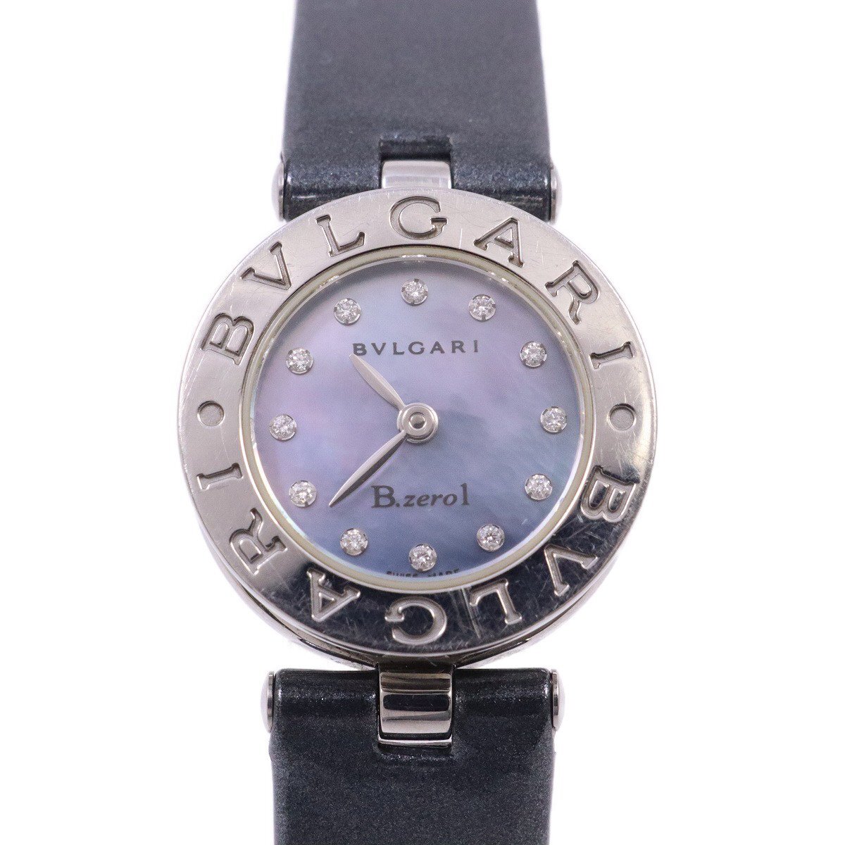  BVLGARY B-zero1 кварц женские наручные часы 12P с бриллиантом голубой ракушка циферблат оригинальный оттенок голубого эмаль ремень BZ22S[... ломбард ]
