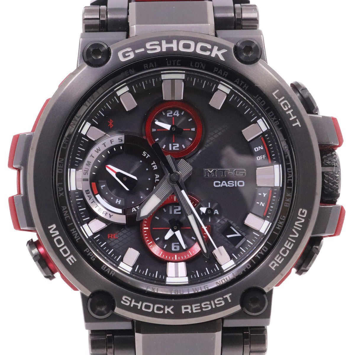カシオ G-SHOCK MT-G Bluetooth ソーラー電波 メンズ 腕時計 ブラック×レッド 純正樹脂バンド MTG-B1000B-1A4JF【いおき質店】_画像1