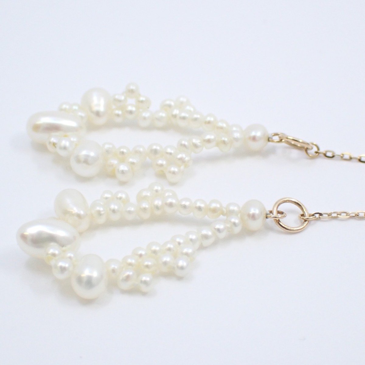 NOJESS Nojess chain american earrings K10/ pearl [... pawnshop ]