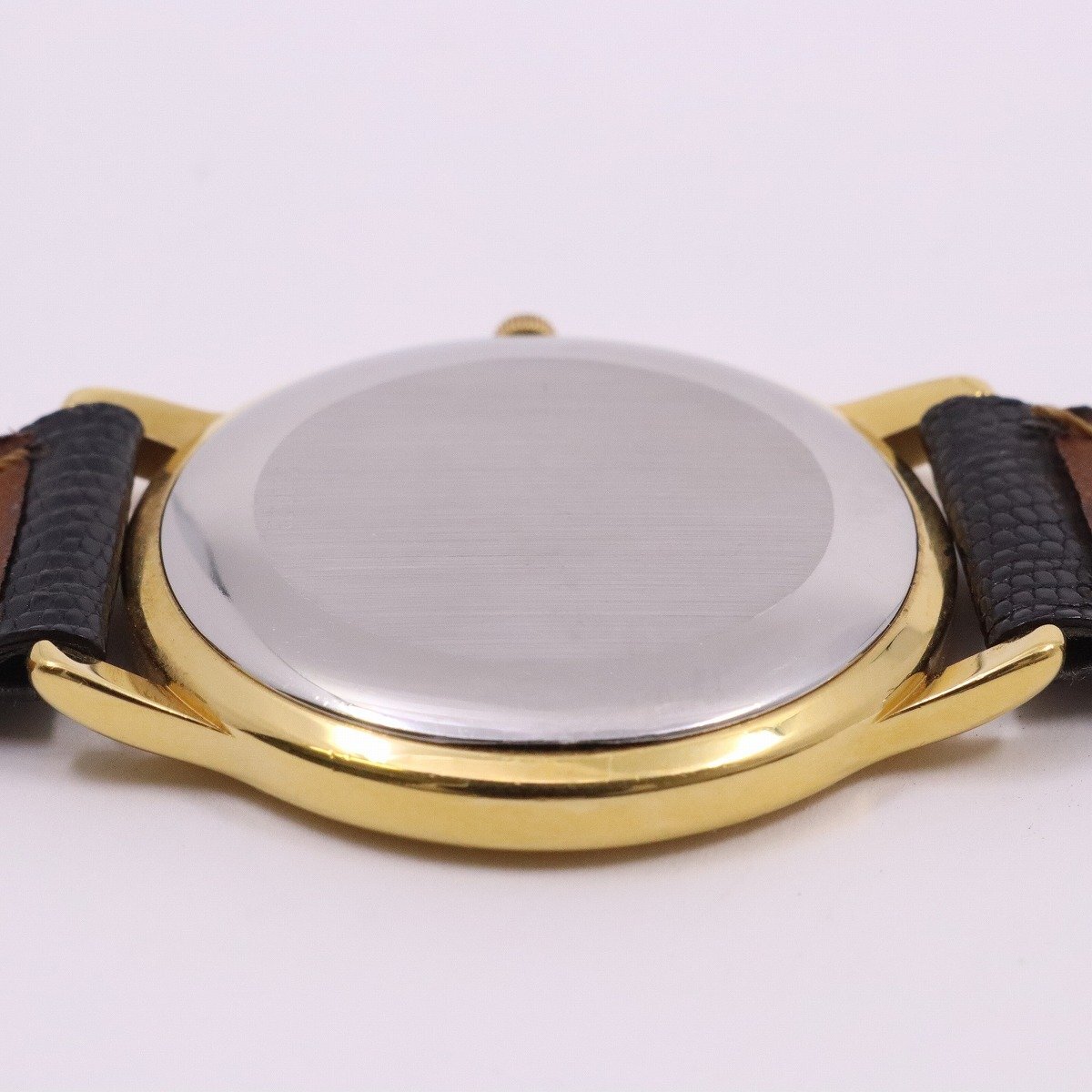 ETERNA Eterna кварц мужские наручные часы Gold GP белый циферблат оригинальный кожа ремень 2000.22[... ломбард ]