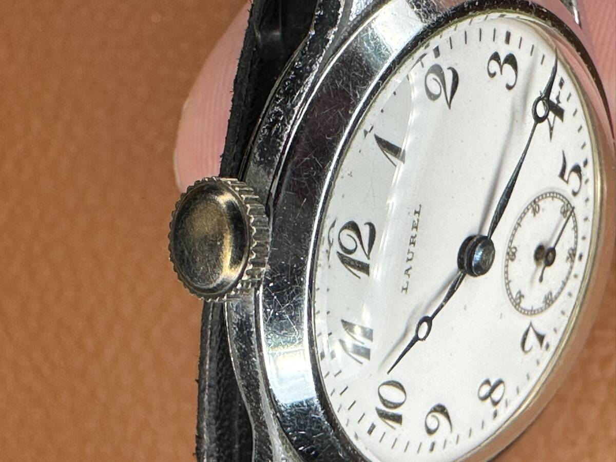 機械遺産 1913年 精工舎製 国産初の腕時計 大正ローレル 琺瑯文字盤 稼働品_画像4