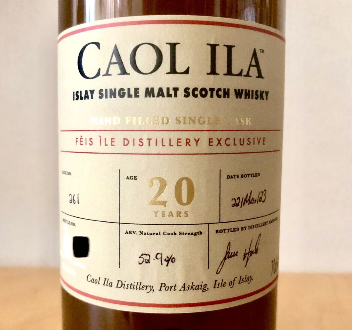 1円〜 カリラ 20年 ノンピーテッド 蒸留所限定 ハンドフィル シングルカスク アイラフェス2023 CAOL ILA _画像3