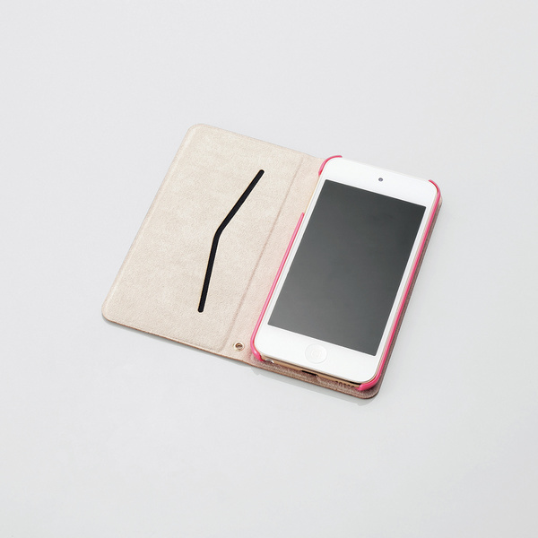  free shipping [ with translation * unused goods ] Elecom notebook type case pink #iPod touch no. 5 generation (5th)| no. 6 generation (6th)| no. 7 generation (7th) for # stand function 